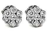 1.10ct Round Flower Diamond Stud Earrings 14k White Gold Reviews 516ZFSyQz1L. SL160 1.10ct Round Flower Diamond Stud Earrings 14k White Gold Reviews