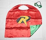 (Robin) ROXX Cape and Mask Costume for Child Superhero Superman Kids Girl and Boy