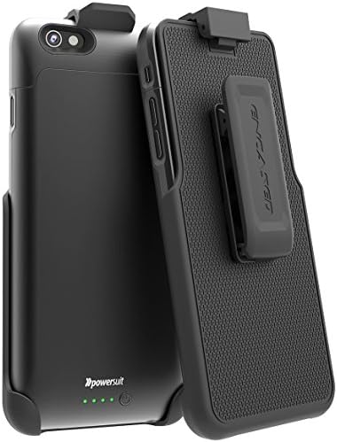 iPhone 6S Battery Case &amp; Belt Clip Holster, (Apple MFI Certified) Slim Extended Power Charging Case (By PowerSuit)
