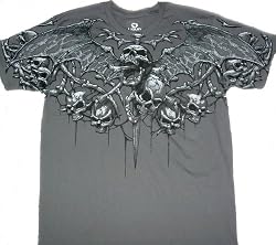 Crypt Caller Skulls T-Shirt by Liquid Blue 100% Cotton Teens & Adults Shirt
