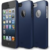SF Matte Navy [Logo Cut-Out] - Apple iPhone 5 Ringke SLIM SF Premium Hard Case + Logo Protection Film Included for AT&T, Verizon, Sprint, Unlocked , ECO Package