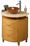 Half-moon Kyoto Sink Cabinet Honey Marble Light Brown