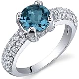 Stunning Seduction 1.50 Carats London Blue Topaz Ring in Sterling Silver Size 5 to 9