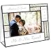 Wedding Picture Frame Personalized Gift for Couple Engagement Green and Yellow Glass Table Top 4x6 Horizontal Photo Engraved Keepsake J Devlin Pic 430-46H EP619