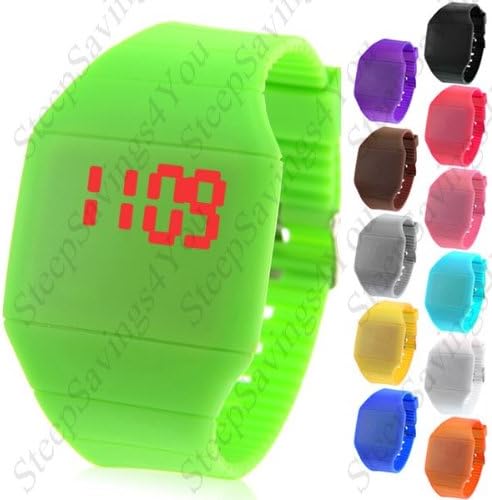 Touch Screen Unisex LED Digital Watch Wristwatch Timepiece with Gum Strap