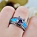 Rongxing Jewelry Opal Rings Womens Purple Amethyst Black Gold Filled Promise Rings Size 6
