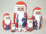 Review Golden Cockerel  / Carved Santa Russian Nesting Doll 7pc./8