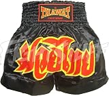 Thawat Black Muay Thai Boxing Shorts, XXL