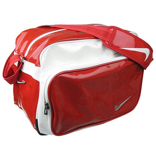 NIKE　ナイキ 2010MODEL　ダイヤモンド エナメルショルダーバッグ《Mサイズ：39リットル》 　スポーツレッド/ホワイト BA4011-617