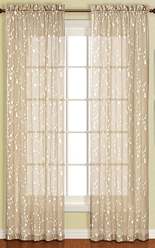 United Curtain Savannah Window Curtain Panel, 51 by 63-Inch, Taupe