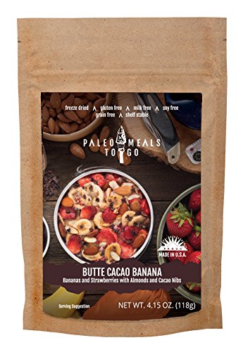 Butte Cacao Banana Freeze Dried Gluten Free Paleo Meal for Backpacking and Camping