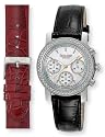 Bellagio bel tempo Ladies Swarovski Stone Bezel Sienna Chronograph Series with Two Genuine Leather Straps # A12034-3