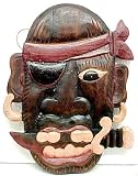 Hand Carved Island Pirate Wall Hanging Tropical Decor