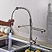 rozin Deck Mount Spring Contemporary Nickel Brushed Finish Single Handle Swivel LED Pull Out Kitchen Sink Faucet Two Spout Pull Down Kitchen Faucet with Sprayer Unique Design Led Water Flow Powered Ceramic Valve Bar Faucets