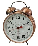 Double Bell Alarm Clock in Copper with Large 8 Dial