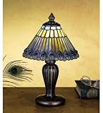 12H Tiffany Jeweled Peacock Mini Lamp Table Lamps
