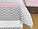Pink and Gray Zig Zag Childrens, Kids, Teen 3 Piece Full / Queen Girls Chevron Bedding Set