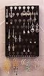Angelynn's Wall Mount Slim Earring Angel Hanging Wall Mount Pierced Earring Holder ~ Jewelry Organizer ~ Storage Rack ~ Metal Jewelry Display Stand (EA Slim-Black)