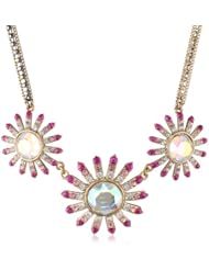 Betsey Johnson "Paris is Always a Good Idea" Crystal Flower Necklace, 20"
