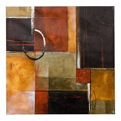 Harmony with Squares Canvas Wall Art - 24x24"