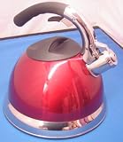 Funky Retro Dark Red Whistling Kettle - 2.7 Litre Stainless Steel  from The Emporium Kitchen