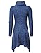 NINEXIS Women's Heathered Cowl Neck Handkerchief Hem Dress (S-3XL / 10 Colors)