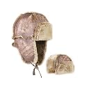 Trendy Rough Distressed Napa Trooper Trapper Hat with Faux Fur Lining Unisex