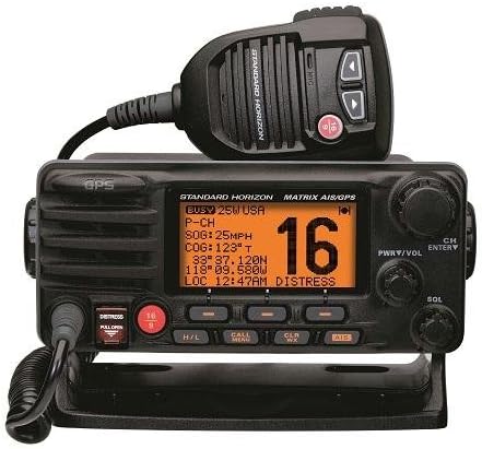 Standard Matrix Ais/Gps Black 25W Fixed Mount VHF