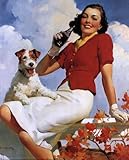 IMAGE OF Coca-Cola Lady with Dog Finest LAMINATED Print Unknown 16x20