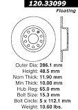 Centric Parts 120.33099 Premium Cryo Treated Brake Rotor