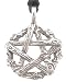 Wood Ivy Pentagram Star Pewter Pendant Necklace