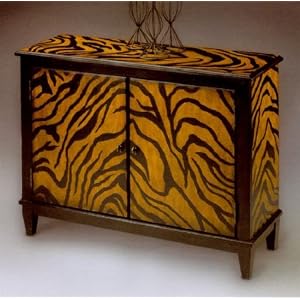 Tiger Stripe Two Door Console Cabinet by
