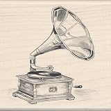 Inkadinkado Mounted Rubber Stamp-Vintage Phonograph 2