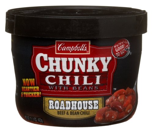 Campbell Chunky Roadhouse Beef & Bean Chili, 15.25-Ounce Microwavable Containers (Pack of 8)