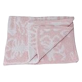 Kashwere カシウェア 国内検針済 Baby Blanket - Half Blanket ベビーブランケット Pink w/ White Damask ピンク BB-75-357-33