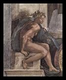 Michelangelo Buonarroti (Ceiling fresco of Creation in the Sistine chapel, detail: YouTube) Framed Art Poster Print - 11