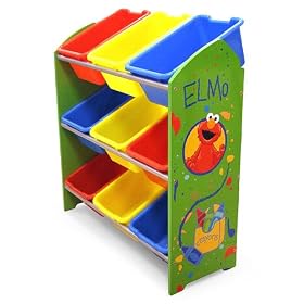 Sesame Street Kids Furniture Collection - Elmo Toy Organizer with 9 storage bins