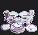 NEW 56 Piece Lilac Melamine Dinner Set