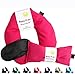 Happy Wraps Microwavable Herbal Neck Wrap - Hot Cold Aromatherapy Neck Warming Pillow - Heating Pad for Migraines, Stress, Gifts for Women, Birthdays, Christmas and Free Sleep Mask - Pink