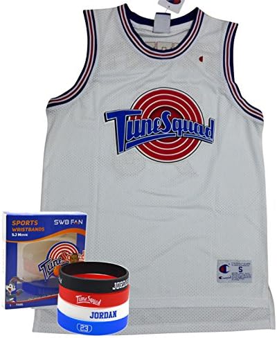 Kids Space Jam Jersey #23 Michael Jordan Tune Squad Kids Basketball Jerseys Movie Inspired - Looney Tunes Design Include Swbfan Box Of 4 Free Themed Wristbands