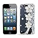 OOOUSE 3d Handmade Crystal Pearl Flower Design Diamond Rhinestone Clear Case Cover for Iphone 5/5s