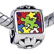 Pugster® Pandora Style Bead Word Autism Photo Flower European Charm Beads Fits Pandora Bracelet Pugster® Pandora Style Bead Word Autism Photo Flower European Charm Beads Fits Pandora Bracelet