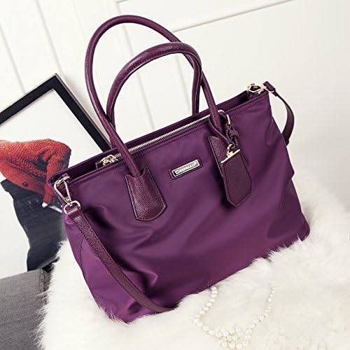 FashionNew Oxford Cloth Large Bag Handbag Canvas Shoulder Bag OL Commuter Large Capacity Purple