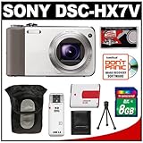 Sony Cyber-Shot DSC-HX7V Digital Camera (White) with 3D Sweep Panorama + 8G ....