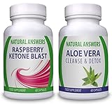 Aloe Vera Cleanse & Detox (60 Capsules) Plus Raspberry Ketone Blast (60 Capsules)(Bundle Deal) By Natural Answers