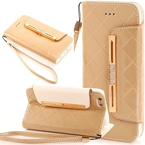 iPhone 7 Plus Case,iPhone 7 Plus Wallet Case,Flidm Flipcase Elgant [Gold] Flip Leather Wallet Phone Case [Card Slot][Flip][Wallet] With Strap - For iPhone 7 Plus 5.5 inch