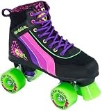 SFR Rio Roller Skull Quad Roller Skates - Black/Pink/green