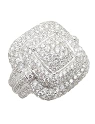 14k White Gold  5.64ctw Diamond Cocktail Ring 17099 Size 7.5