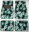 - 	 Green Hawaiian Hibiscus Carpet Front & Rear Car Truck Floor Mats