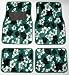 - 	 Green Hawaiian Hibiscus Carpet Front & Rear Car Truck Floor Mats